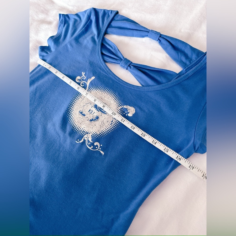 Chic Blue Short Sleeve Women's KU Tee - Picture 3 of 13
